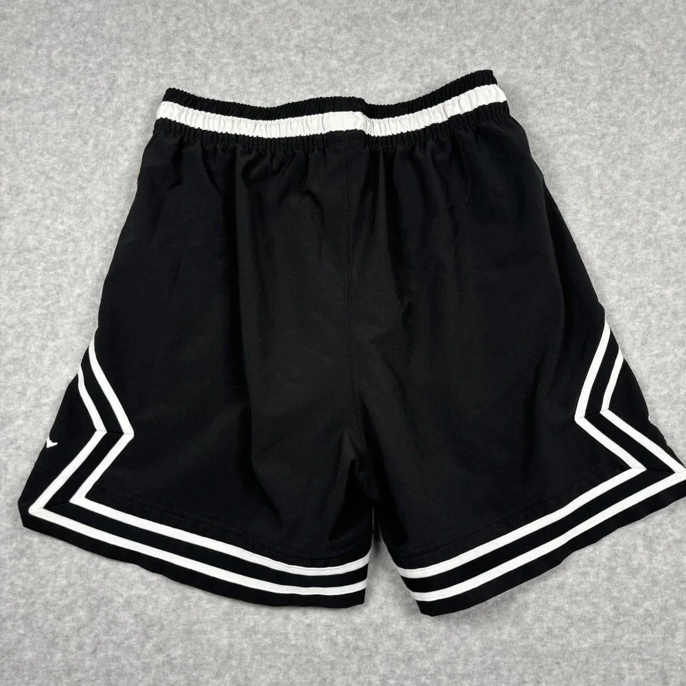 Jordan Dri-FIT Men's Athletic Shorts White Black Diamond Drawstring Small Logo